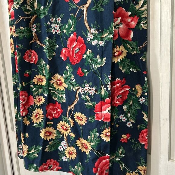 Vintage Talbots floral maxi-pencil 100% cotton skirt - Size 10 - Picture 3 of 10